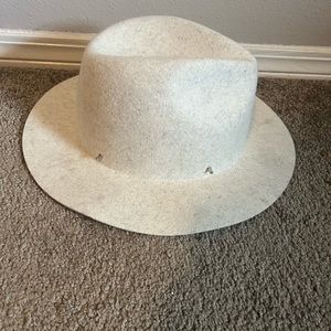 Anthropologie Wool Western Hat Beige Womens Structured